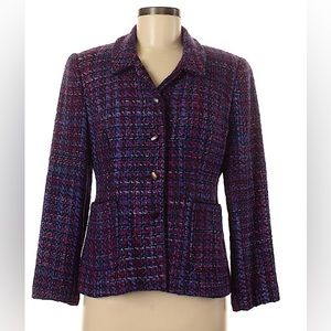 Silk knit blazer petite sizing tweed vintage